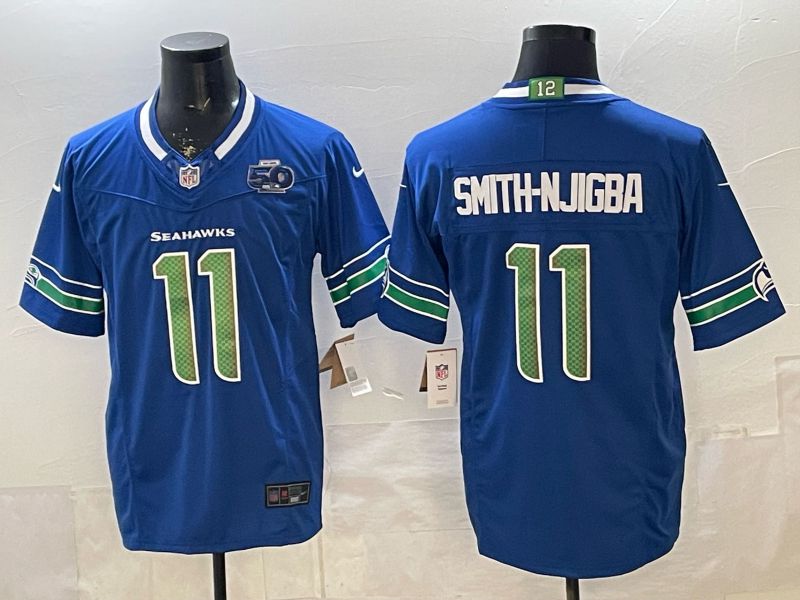 Men 2026 Seattle Seahawks #11 Smith-Hjigba Blue 6th generations Nike Limited NFL Jersey style 004->seattle seahawks->NFL Jersey